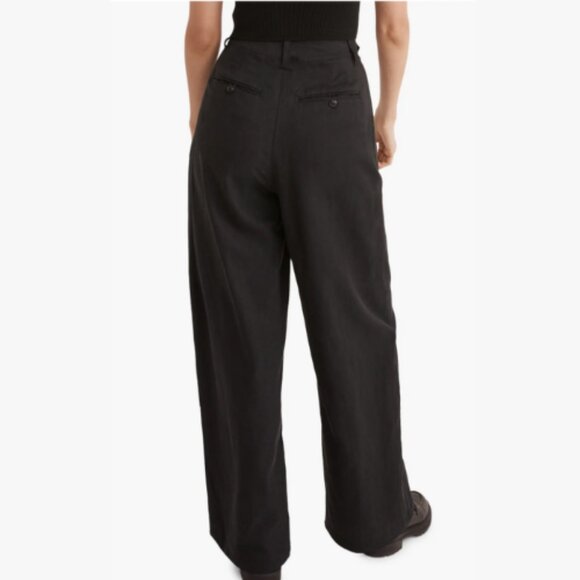 Madewell Wide-Leg Pleated Trousers – Black (Size 2T, Fair Trade Certified) - Picture 3 of 9